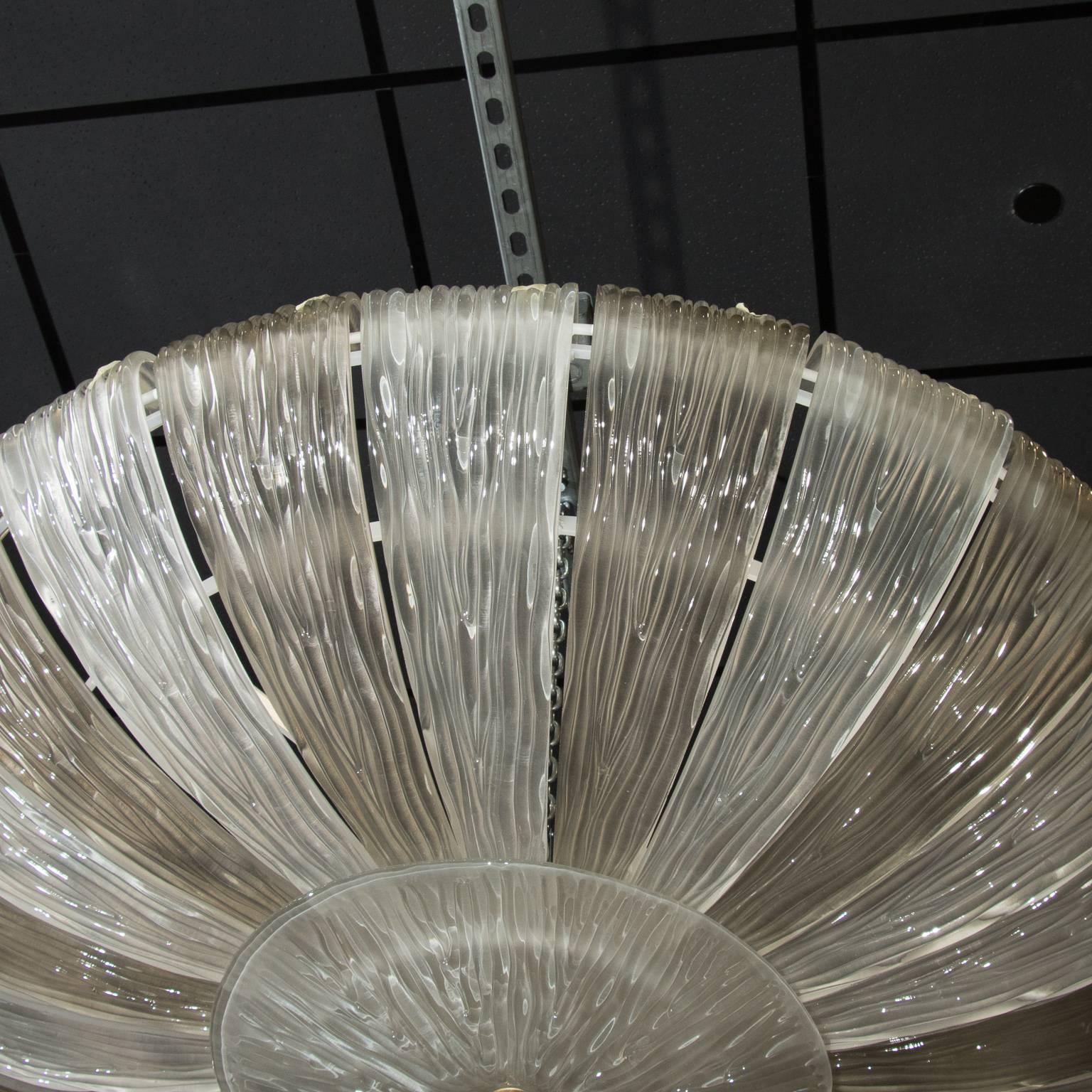 Monumental Barovier & Toso Textured Two-Tone Fixture In Excellent Condition In Troy, MI