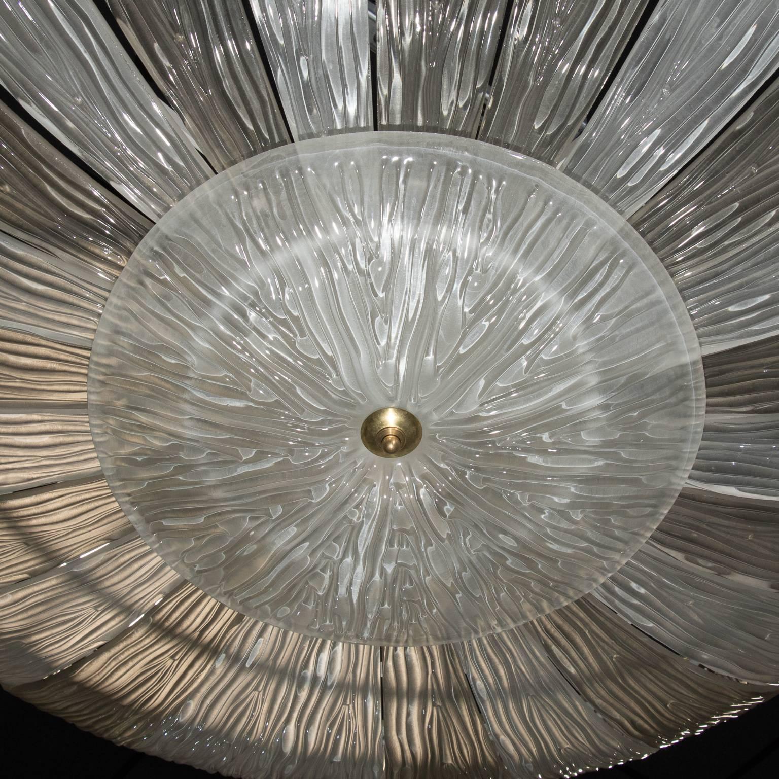 Contemporary Monumental Barovier & Toso Textured Two-Tone Fixture