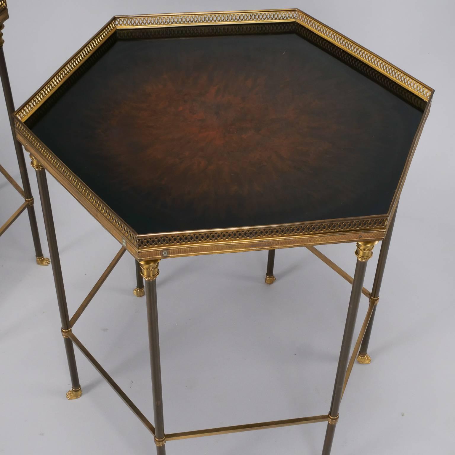 Neoclassical Pair of Maison Charles Side Tables