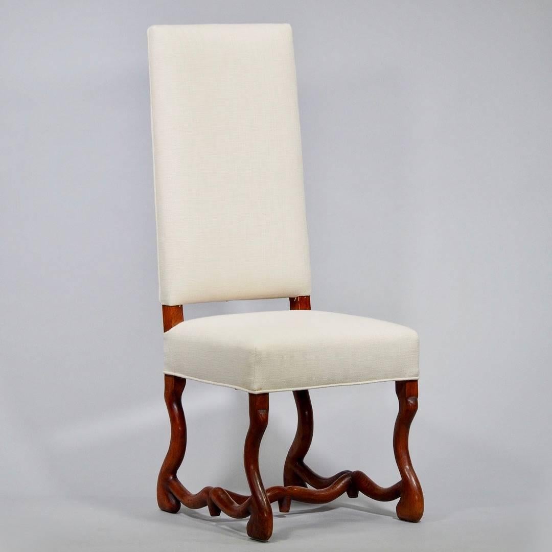 Set of Eight Newly Upholstered Os de Mouton Chairs 2