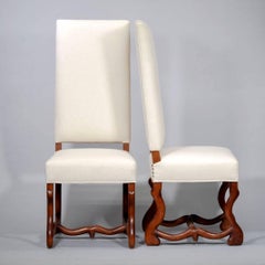 Set of Eight Newly Upholstered Os de Mouton Chairs