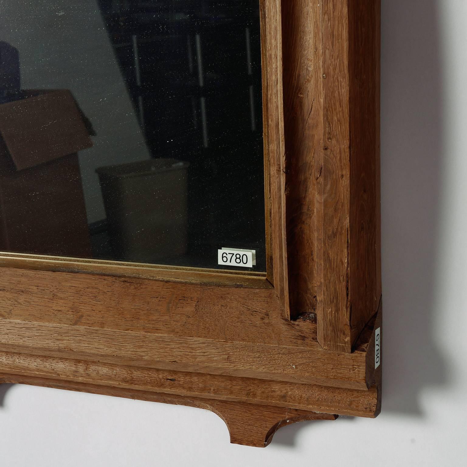 20th Century Pair of French Bleached Double Pane Mirrors with Shield