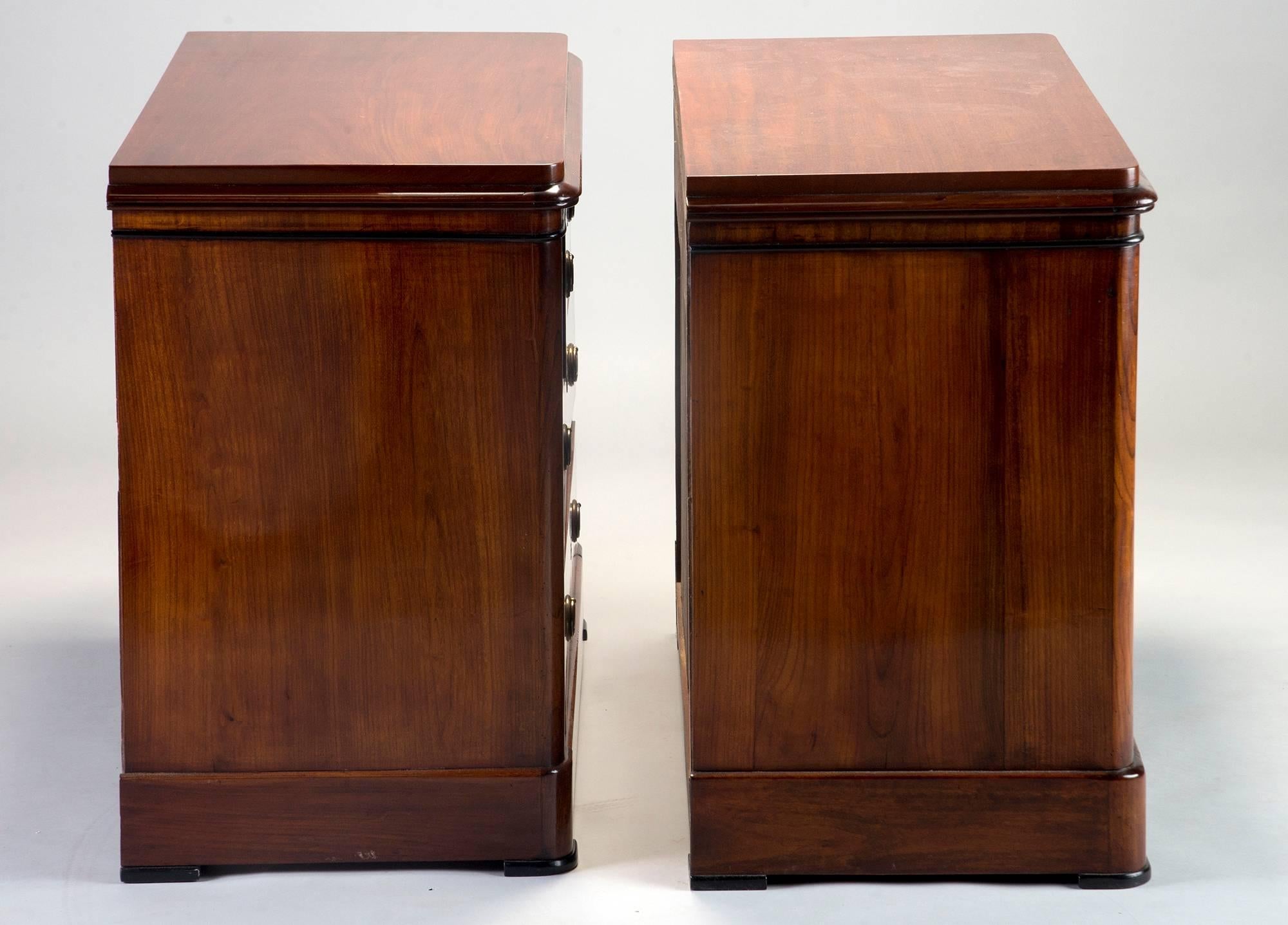 Pair of English Mahogany Chests with Black Detailing 2