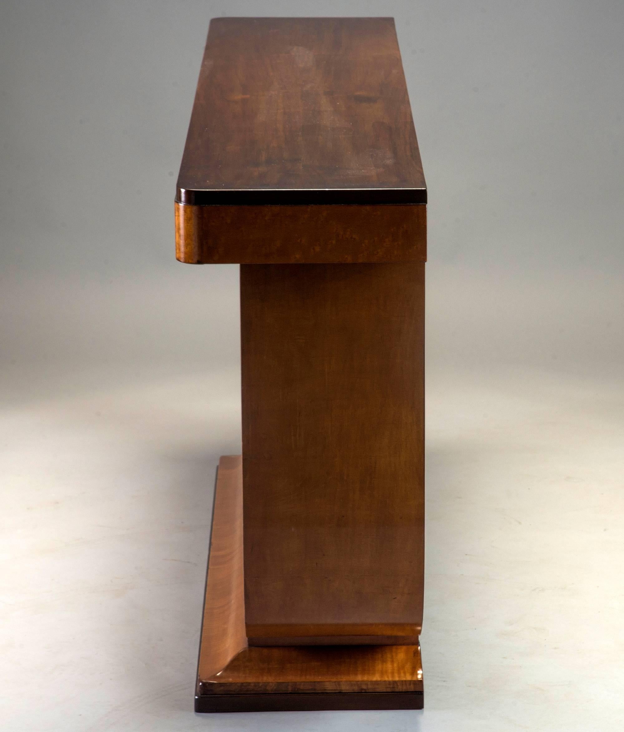 Art Deco Console with Light Base and Contrasting Dark Top 2