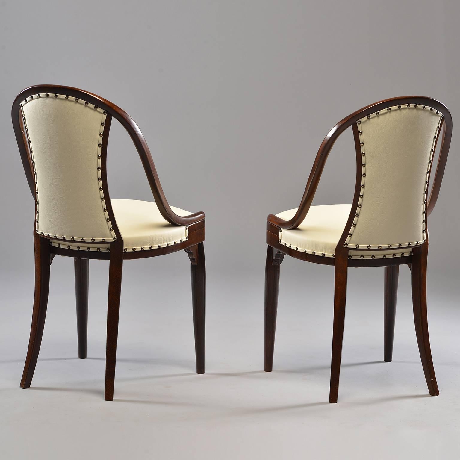 20th Century Six Otto Prutscher for Thonet Bentwood Armchairs with New Leather Upholstery