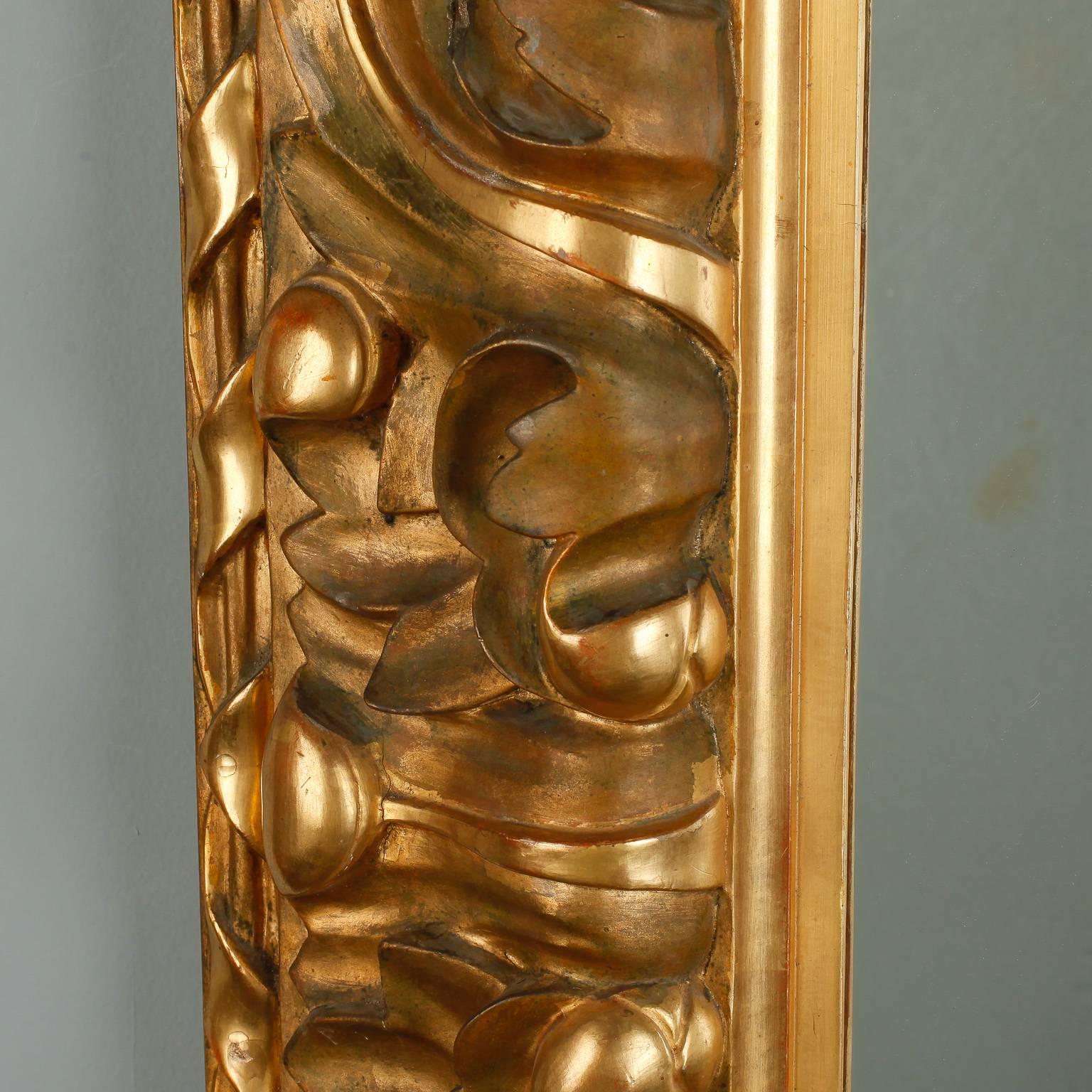 19th Century Italian Mirror with Deeply Carved Gilded Frame 3