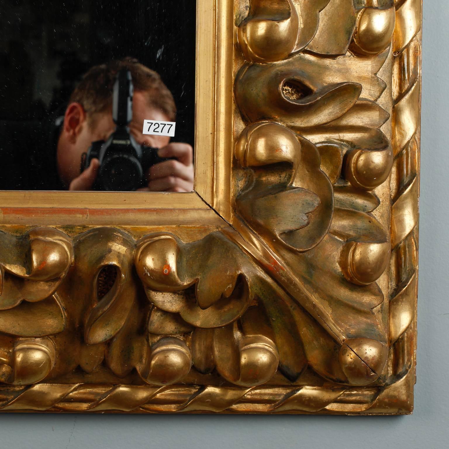 19th Century Italian Mirror with Deeply Carved Gilded Frame 2