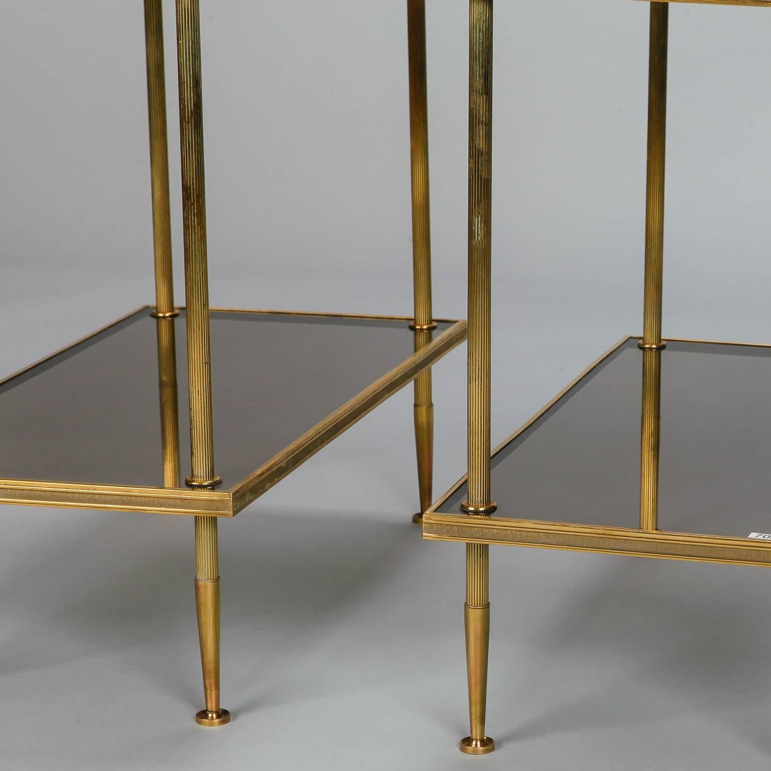 Mid-Century Modern Jacques Quinet Pair Bronze Signed Side Tables