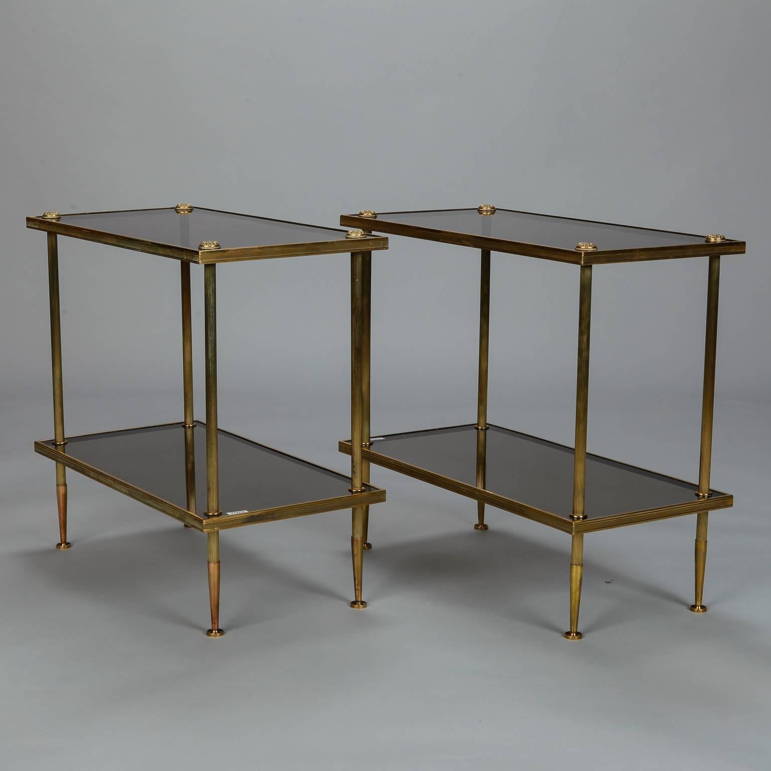French Jacques Quinet Pair Bronze Signed Side Tables