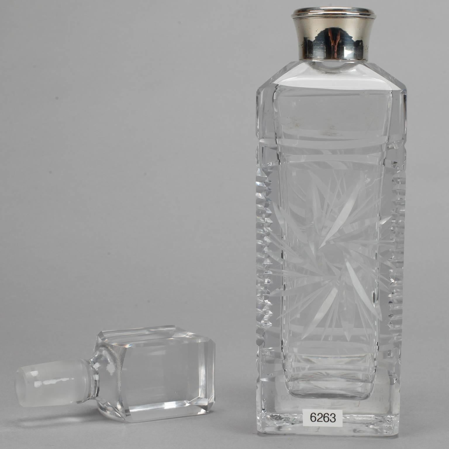 Heavy Cut Crystal Decanter with Silver 1