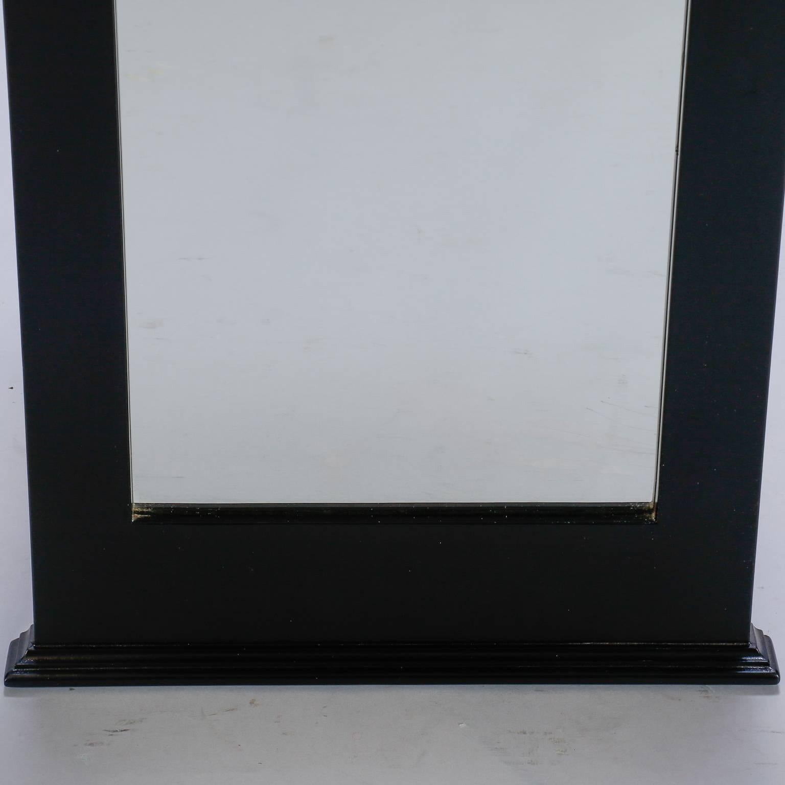 Tall Neoclassical Ebonized Mirror In Excellent Condition In Troy, MI