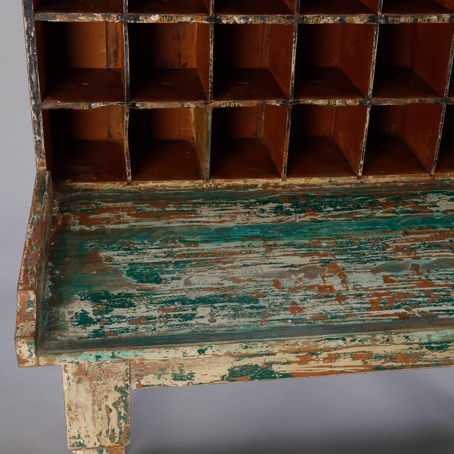 Primitive Painted Post Office Desk 2