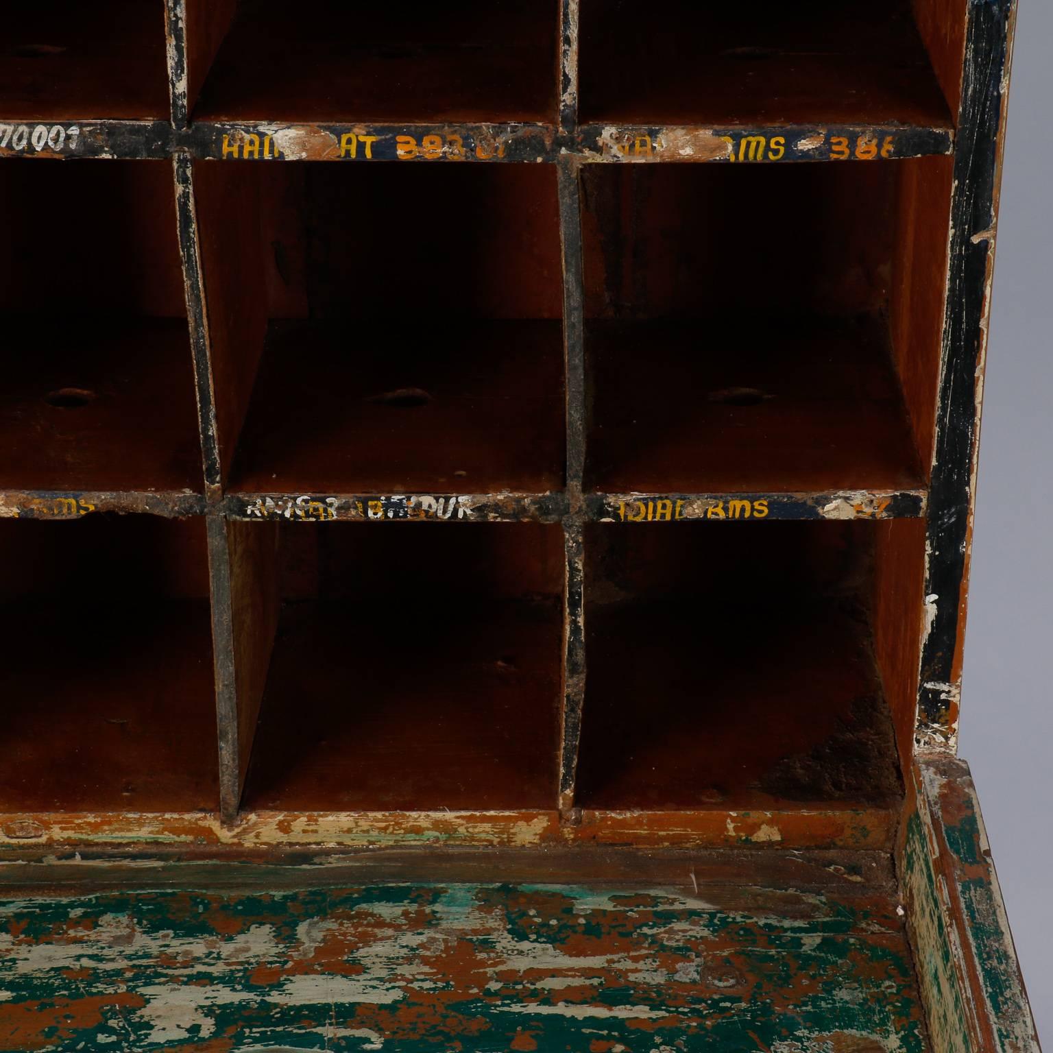 English Primitive Painted Post Office Desk