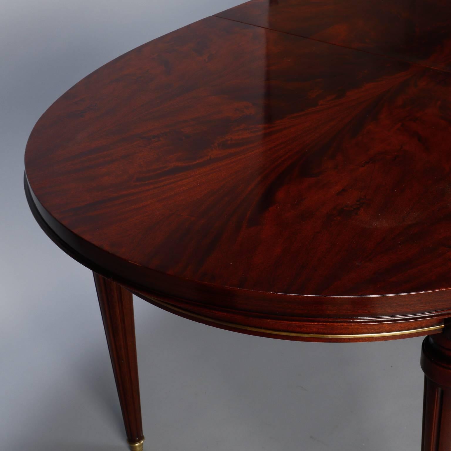 French Mahogany Louis Philippe Table with Butterfly Leaf and Brass Trim 2