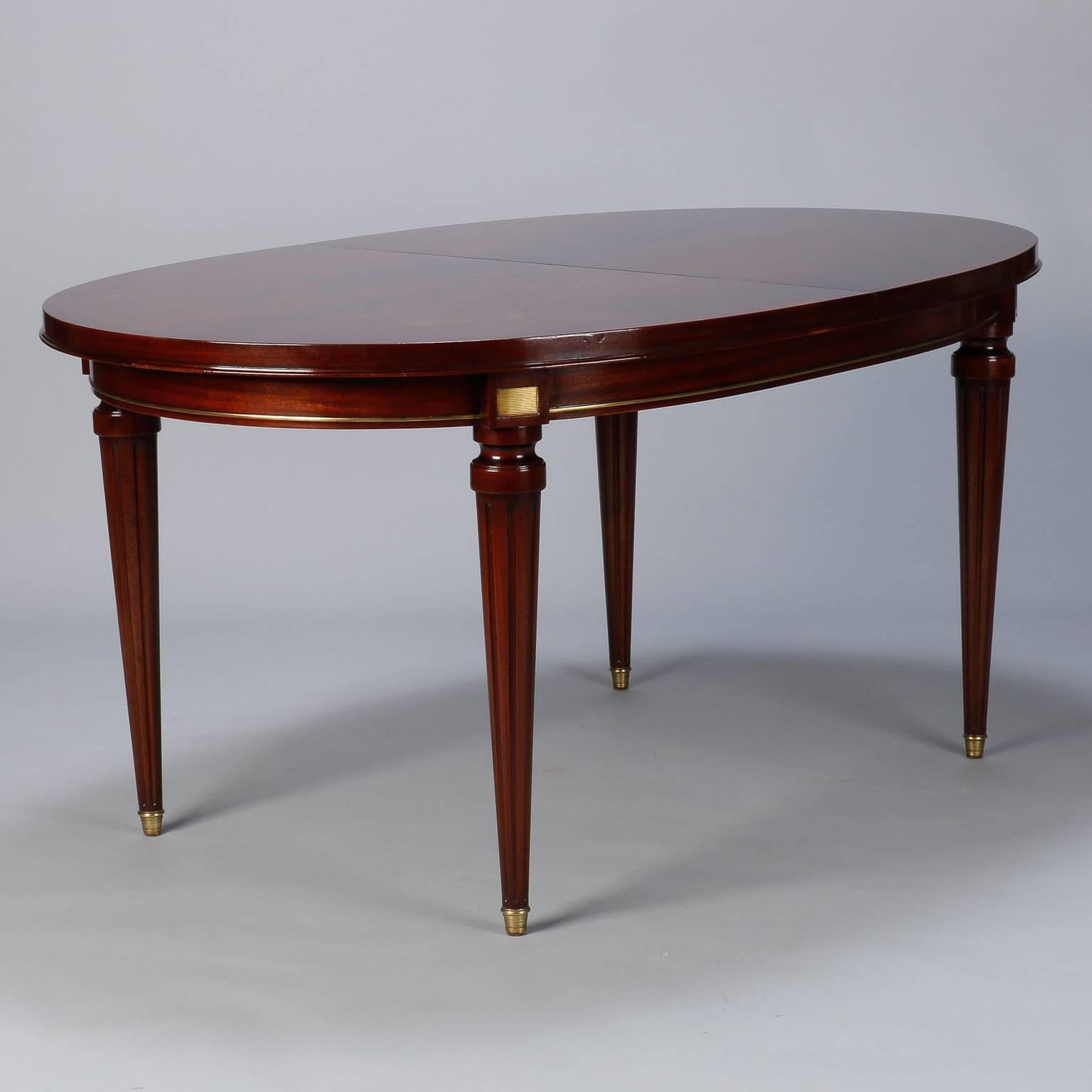 French Mahogany Louis Philippe Table with Butterfly Leaf and Brass Trim 3