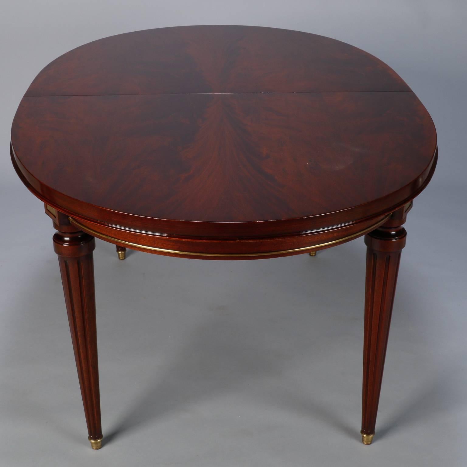 French Mahogany Louis Philippe Table with Butterfly Leaf and Brass Trim 1
