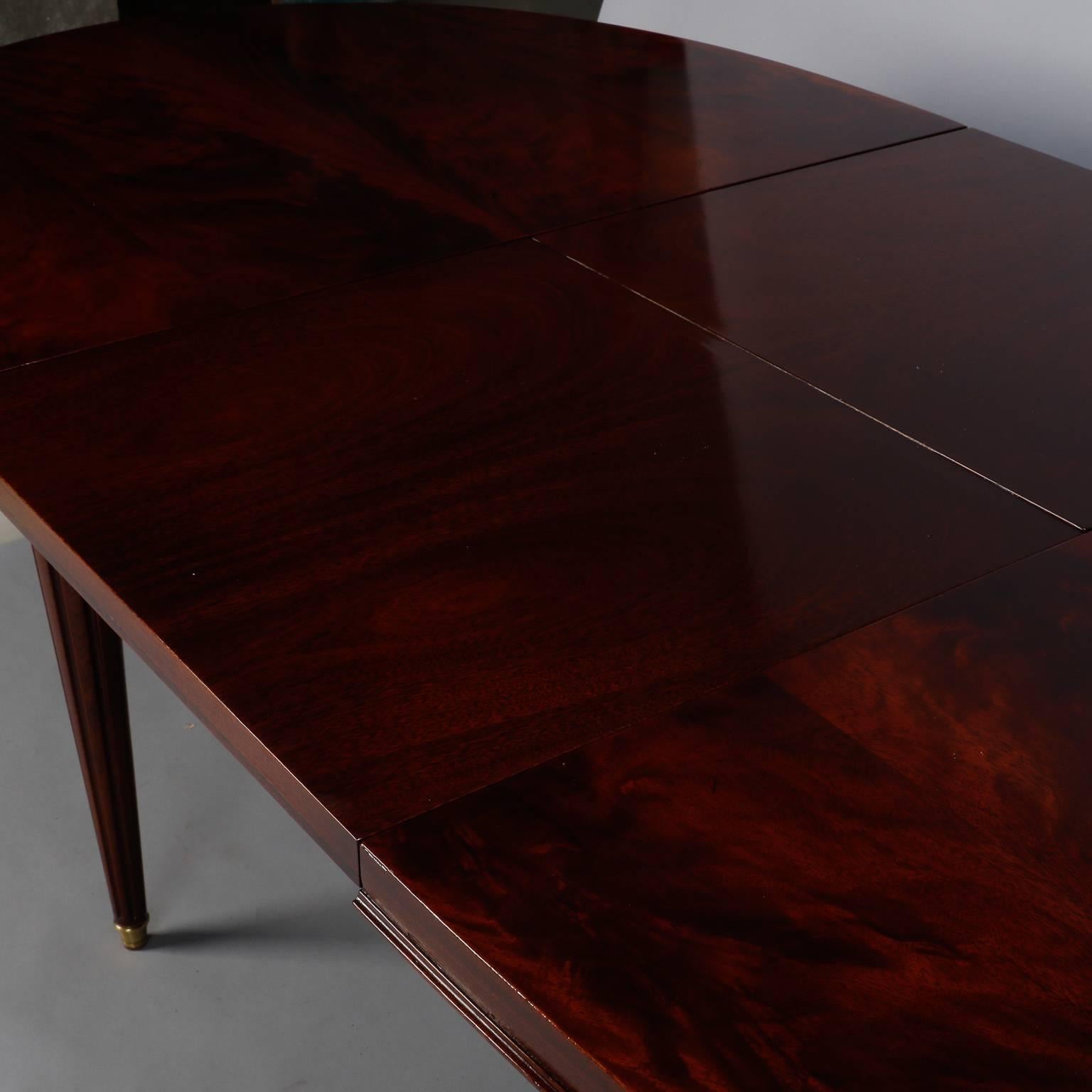 French Mahogany Louis Philippe Table with Butterfly Leaf and Brass Trim 5