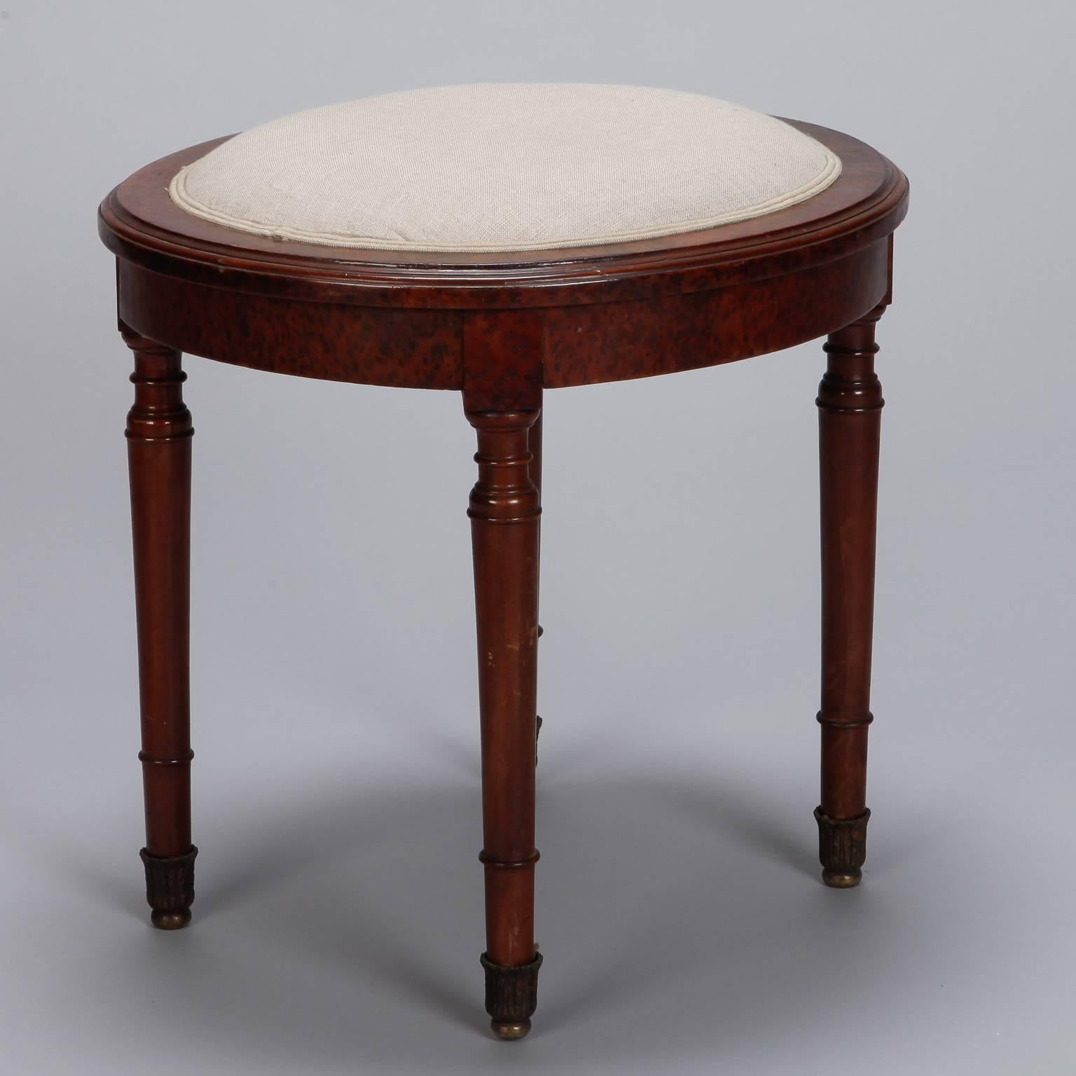 20th Century Round English Burr Walnut Stool