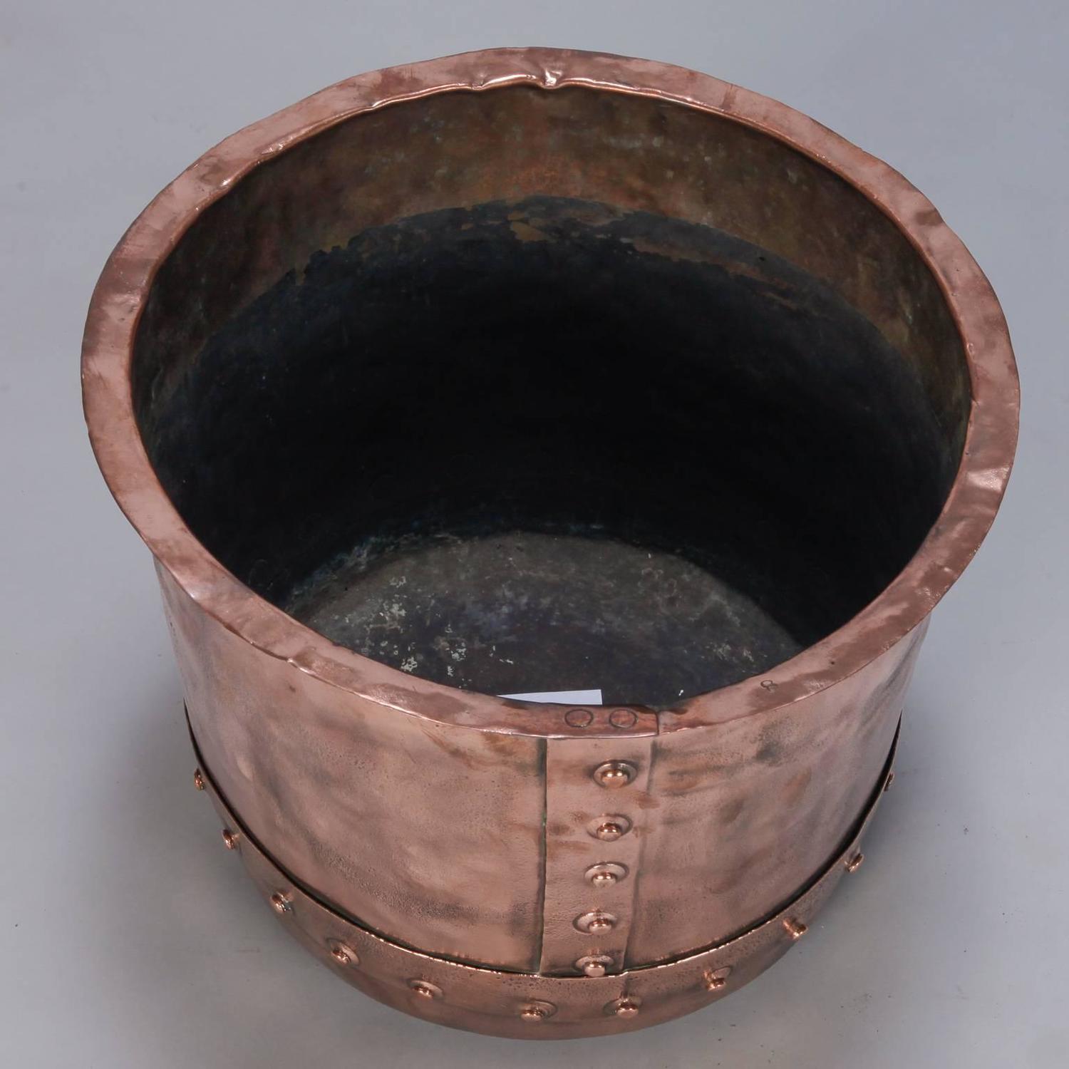 19th Century Large Hammered Copper Pot at 1stdibs