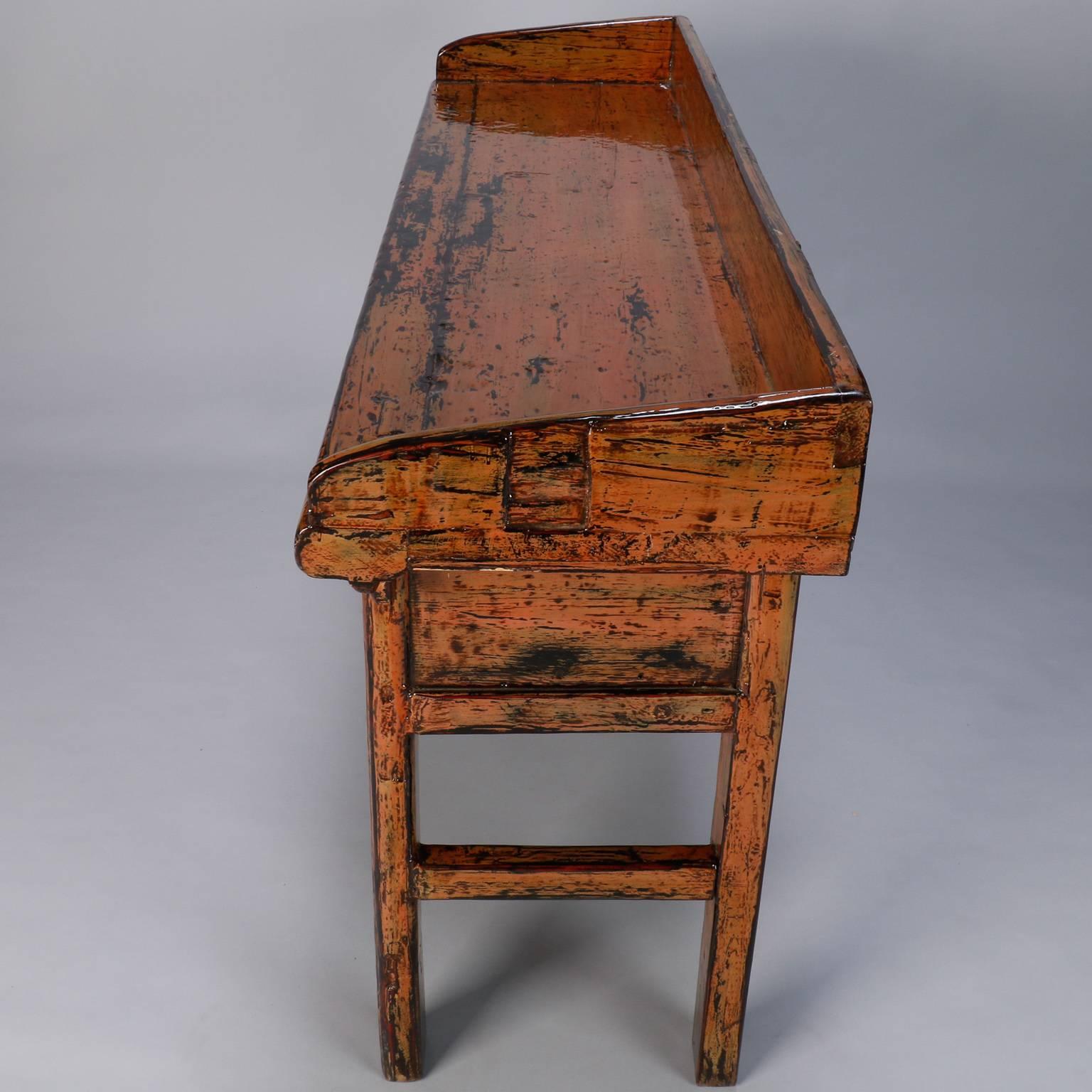 20th Century Chinese Painted and Lacquered Three-Drawer Console