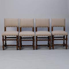 Set of Six Spanish Barley Twist Chairs