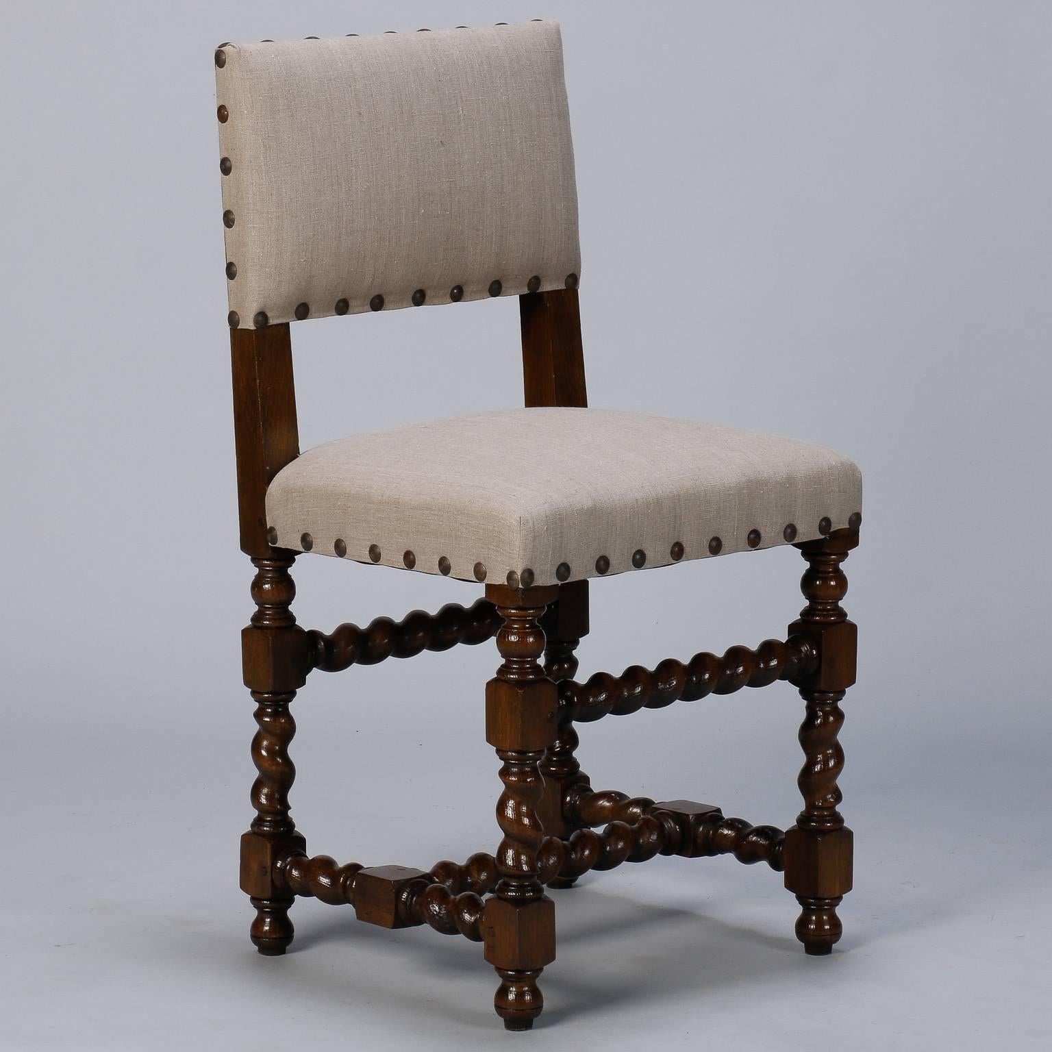 Set of Six Spanish Barley Twist Chairs In Excellent Condition In Troy, MI