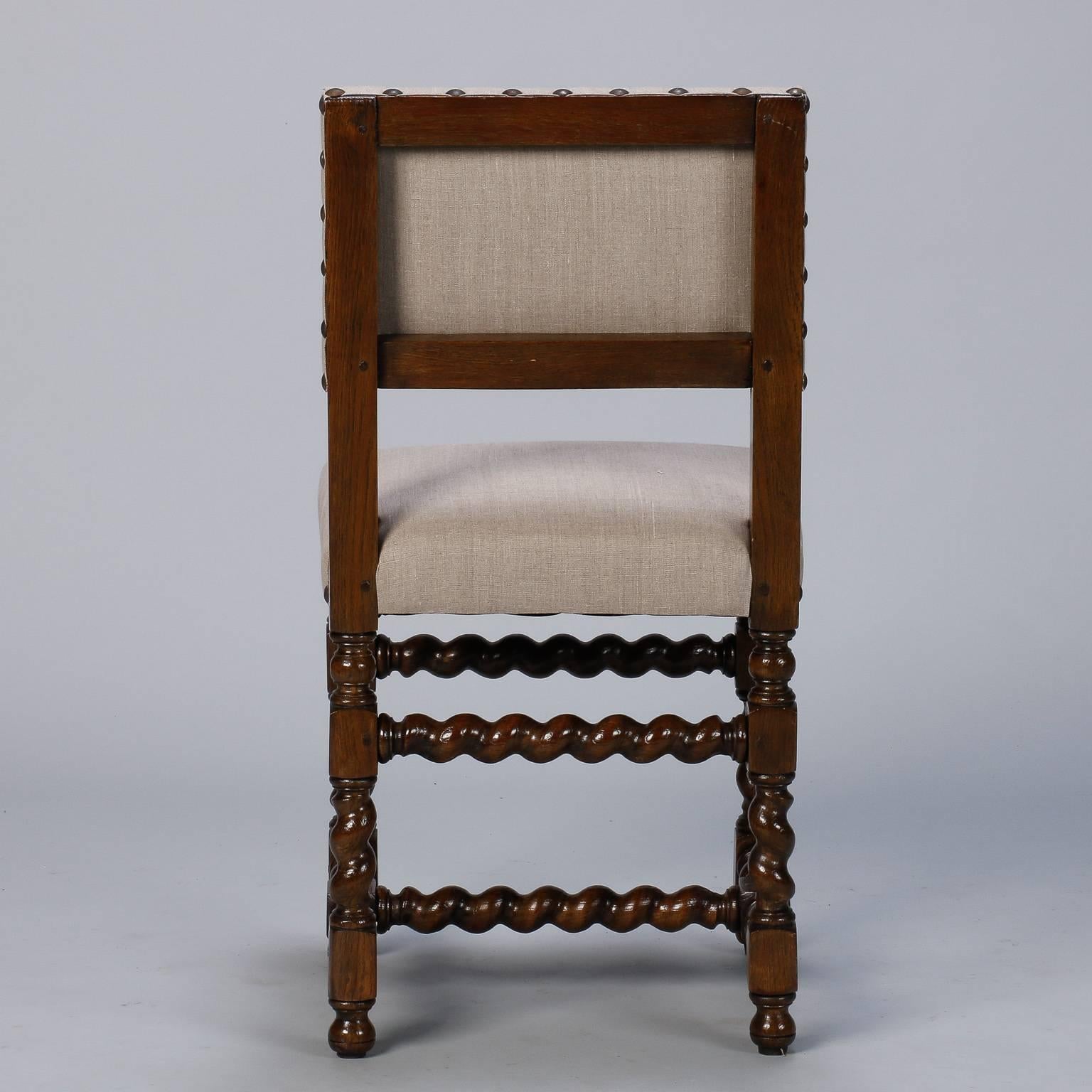 Upholstery Set of Six Spanish Barley Twist Chairs