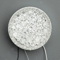 Mid-Century Round Molded Bubble Glass Wall or Ceiling Light