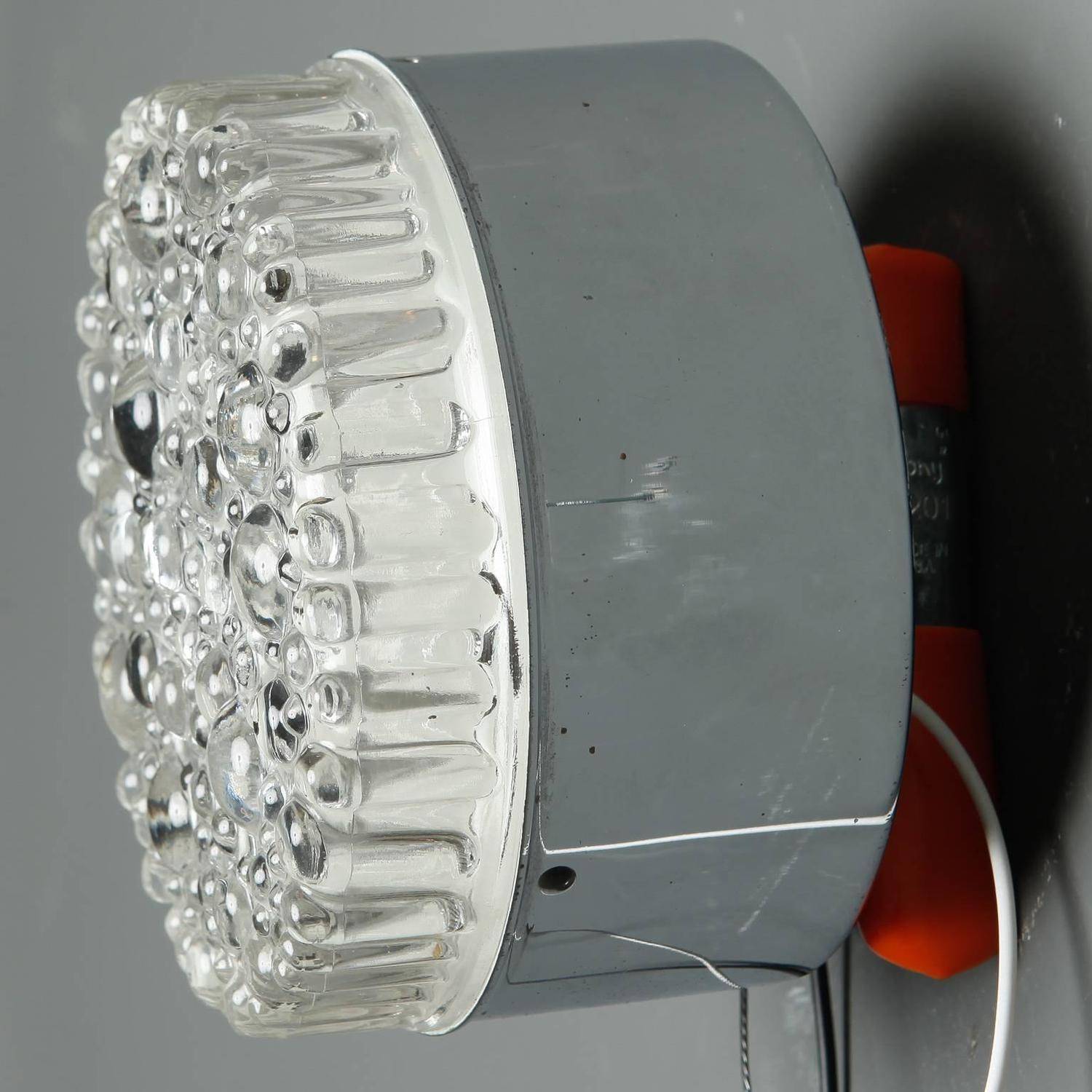 Mid-Century Round Molded Bubble Glass Wall or Ceiling Light at 1stdibs