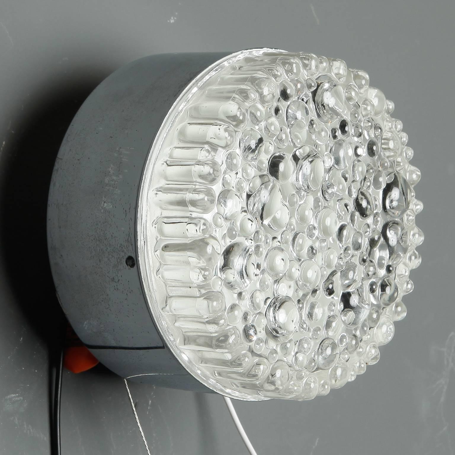Mid-Century Modern Mid-Century Round Molded Bubble Glass Wall or Ceiling Light