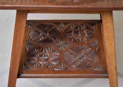 Chip-Carved Two-Tier Occasional Table, circa 1910s