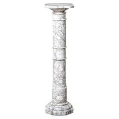 Italian Neoclassical Arabescato Marble Column Pedestal