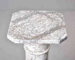Italian Neoclassical Arabescato Marble Column Pedestal
