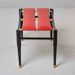 Italian Mid-Century Modern Red & Black Bench