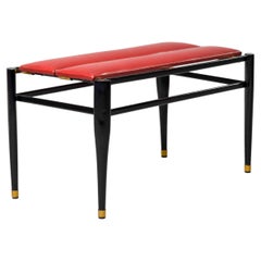 Banco italiano de estilo «Mid-Century Modern» en rojo y negro