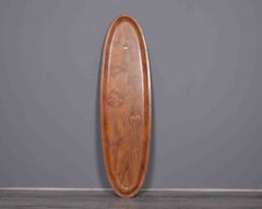 Mid-Century Italian Walnut Oval Mirror