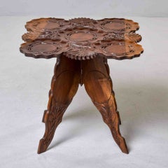 Small Carved Walnut Table, Circa 1920s