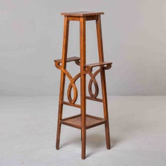 English Arts & Crafts Oak Tiered Plant Stand, circa 1900s
