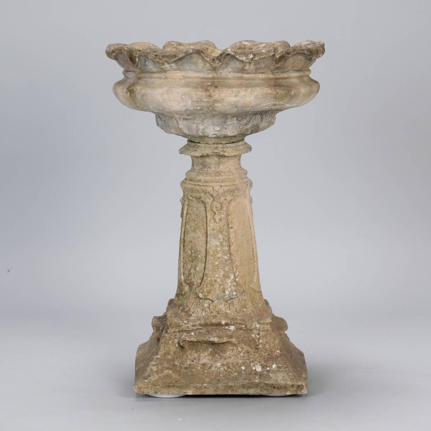 Art Nouveau Era Cement Bird Bath or Planter at 1stdibs