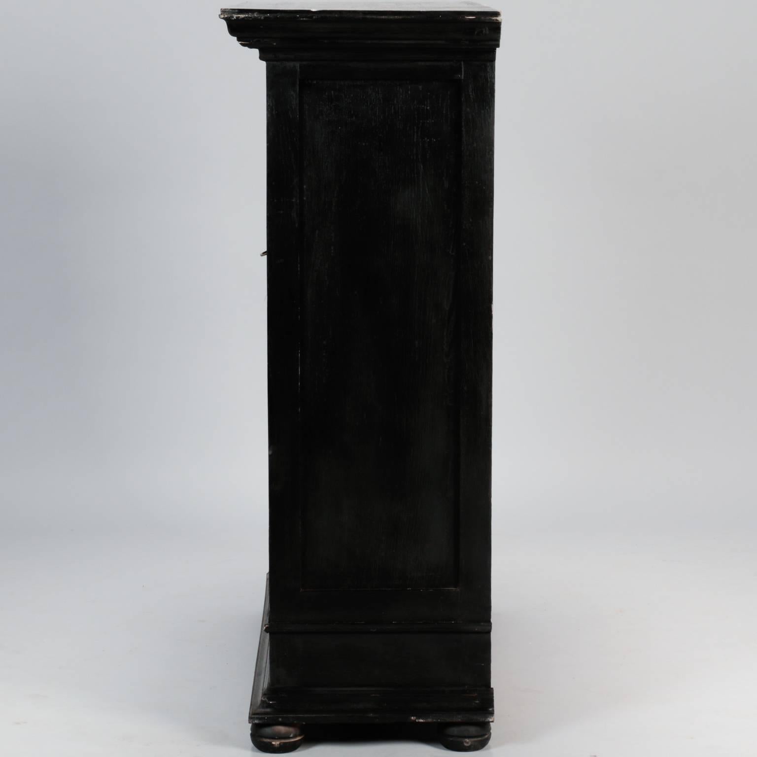 Late 19th Century French Ebonized Oak Linen Chest 5