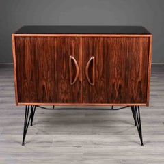 Mid-Century Italian Rosewood Buffet with Iron Base