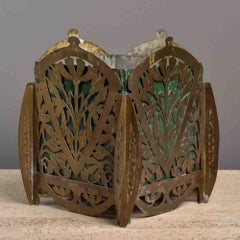 French Cut Metal Art Nouveau Jardinière