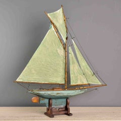 Early 20th Century English Pond Boat with Blue Paint
