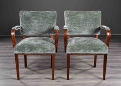 Pair Early 20th C Armchairs New Upholstery Attrib to Osvaldo Borsani