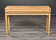 Mid-Century Italian Birds Eye Maple Console with Contrasting Angle Brackets