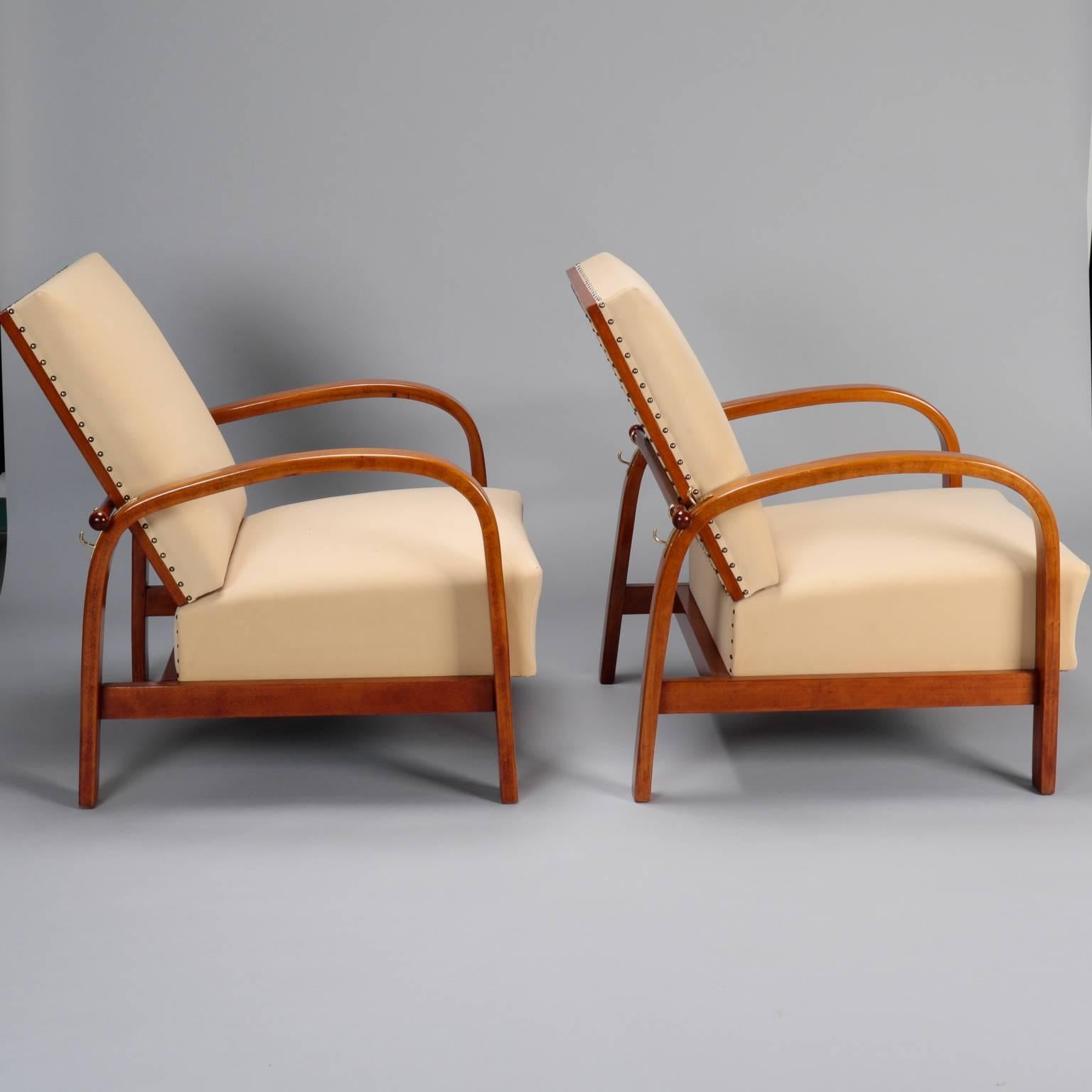 Upholstery Pair of Art Deco Era Palisander Armchairs