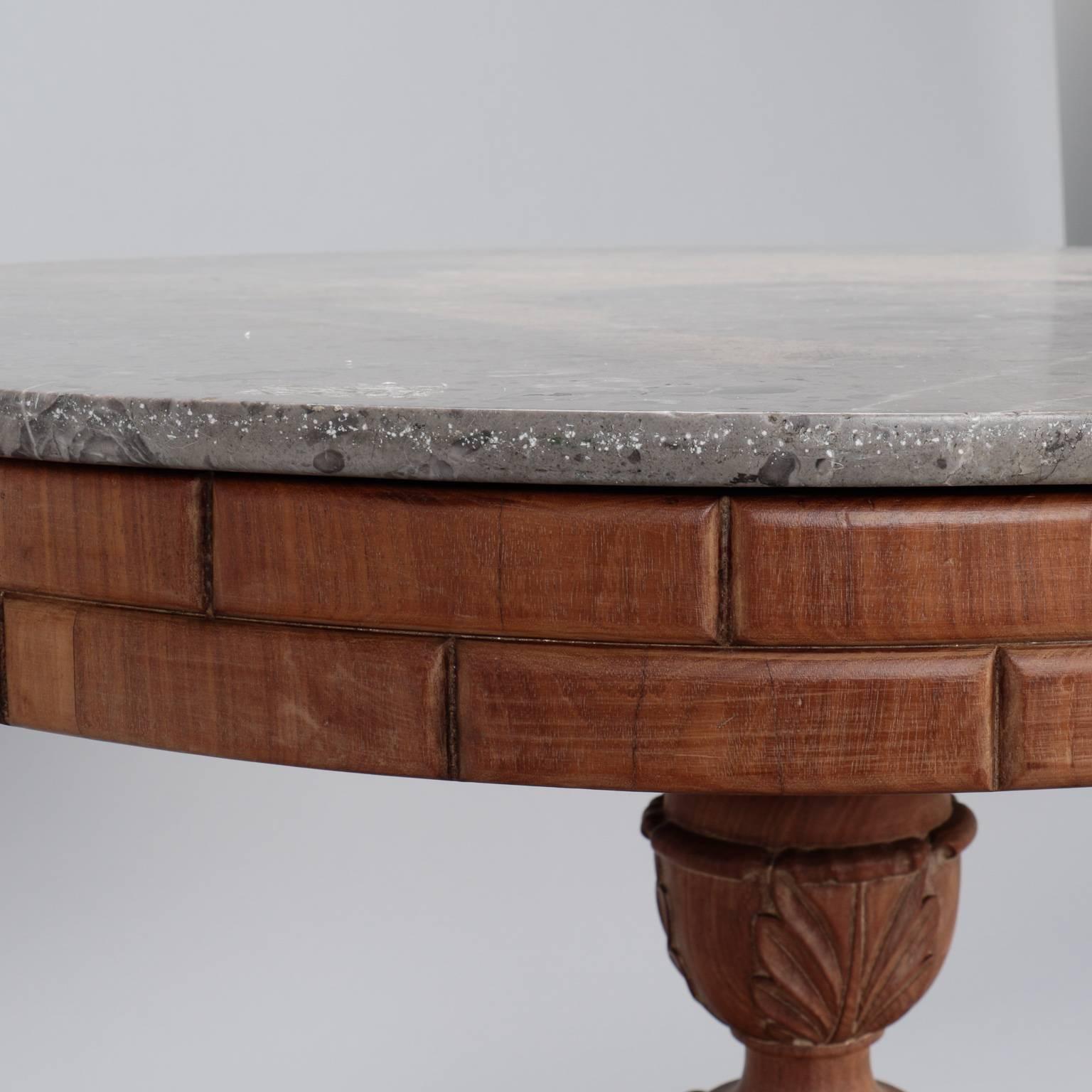 French Carved Center Table with Marble Top 4