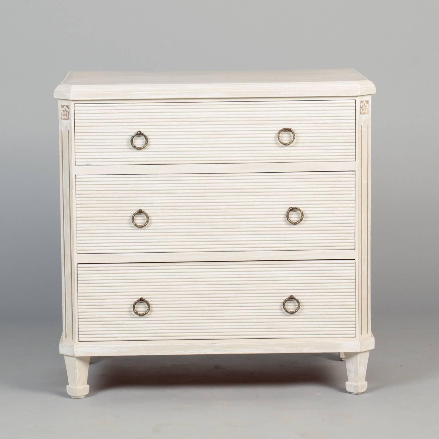 20th Century Pair of White Painted Swedish Style Chests