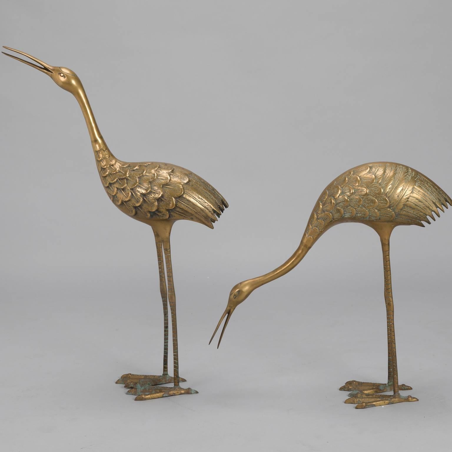 brass crane figurines