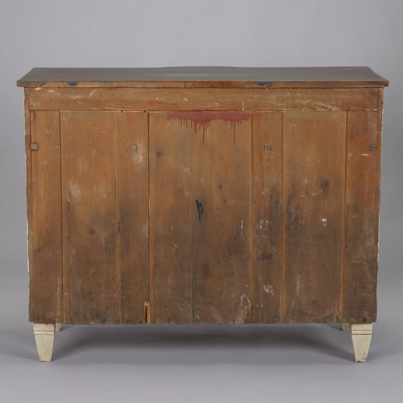 19th Century Painted Serpentine Buffet Cabinet 1